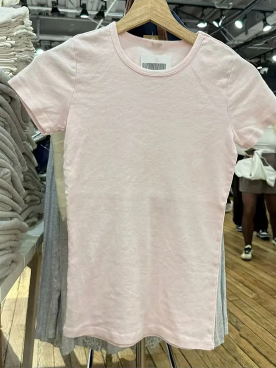 Sweet Pink Basic T-shirt Pant Sets Women New Casual O-neck Short Sleeve Tee+Straight Sweatpant Cute Preppy Style 2 Piece Set Y2K 3