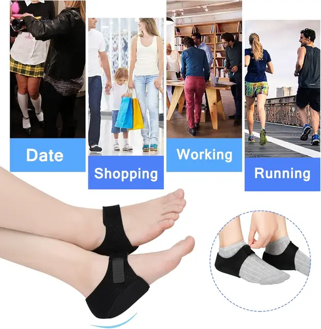Plantar Fasciitis Gel Heel Protectors for Women & Men Heel Inserts Pads Support Cushion Achilles Tendonitis Dry Cracked Heell 6