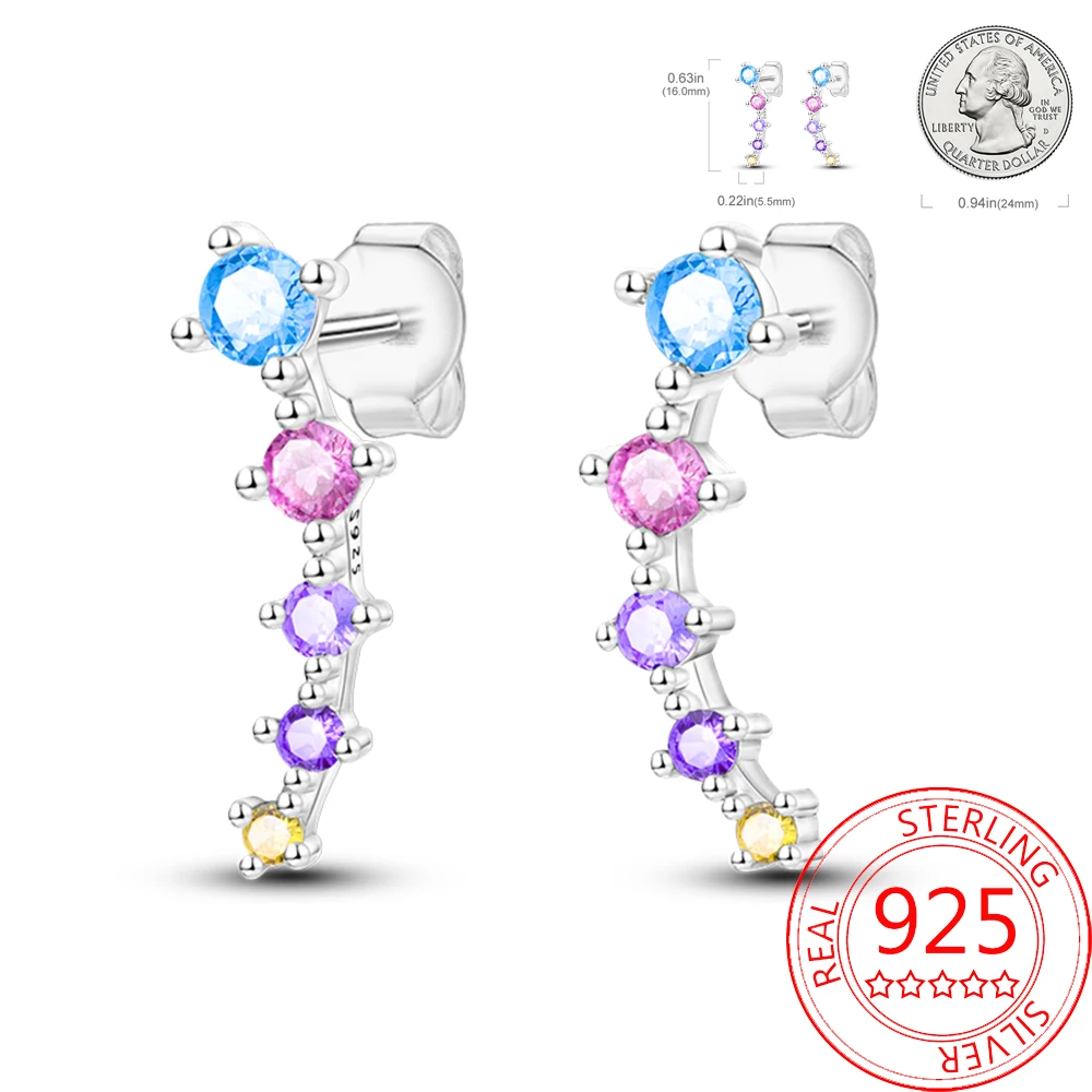 

Яркие длинные декоративные уши из серебра 925 пробы