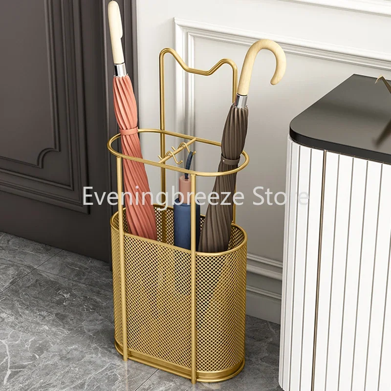 

Entrance Umbrella Stand Home Gold Holder Entryway Iron Umbrella Stand Portable Porta Ombrelli Ingresso House Decoration GPF30XP