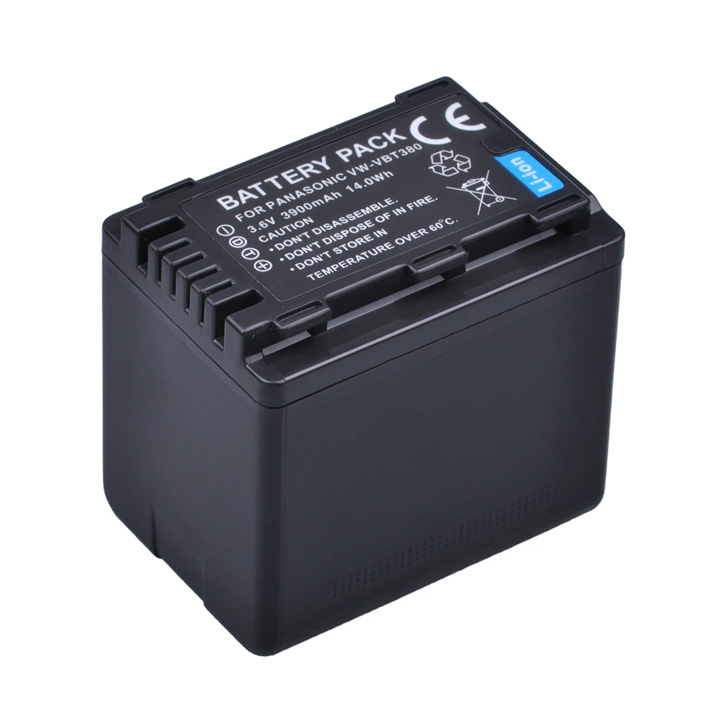 Batteria 3900Mah Vw-Vbt380 Vbt380 Per Panasonic Hc-V210, Hc-V250, Hc-V380, Hc-V510, Hc-V520, Hc-V550, Hc-V710, Hc-V720, Hc-V750