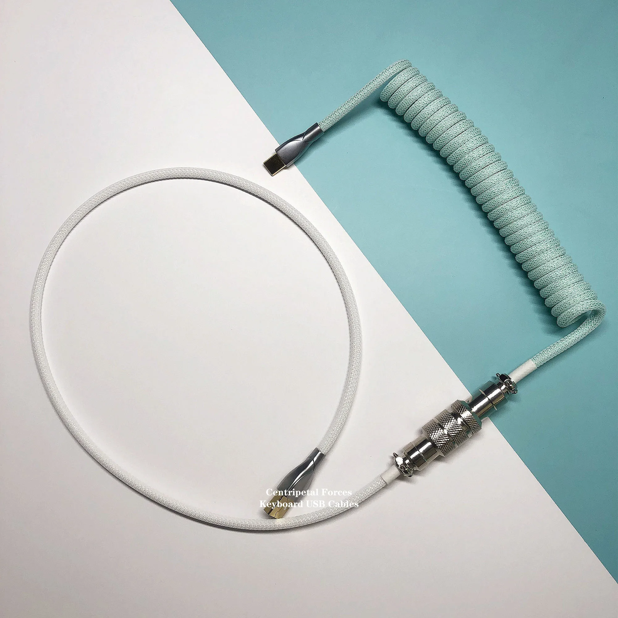 

Tiffany White Type C USB Cable Mechanical Keyboard Coiled Cable Wire Mechanical Keyboard Aviator Computer Aviation Connector