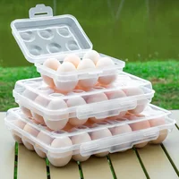 Egg Holder Plastic Egg Storage Box Egg Organizer for Fridge Portable Egg Tray with Lid for Refrigerator Camping Hiking Outdoor 1