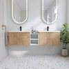 72" Bathroom Vanity with Sink, Double Sink Wall Mounted Vanity Combo, Modern  Bathroom Vanity Set with 4 Doors 3