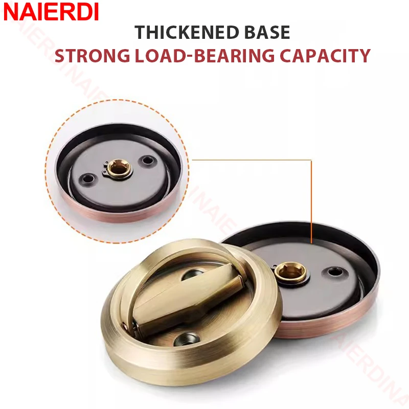 Round Recessed Door Lock Stainless Steel Hidden Cup Door Handle Sliding Lock Privacy Pocket Lockers door lock