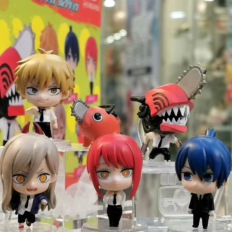 6 Pz/Set Anime Chainsaw Man Figure Pocita Power Electric Times Kawaii Q Version Figural Toys Decorazione Per Auto Pvc Mini Model Doll