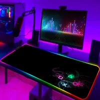 LED Gaming Mouse Pad With Backlight Deskmat PSFour Mousepad RGB Gamer Desk Decorations Computer Mouse Pad Pc Gamer Full Mat - Image 2