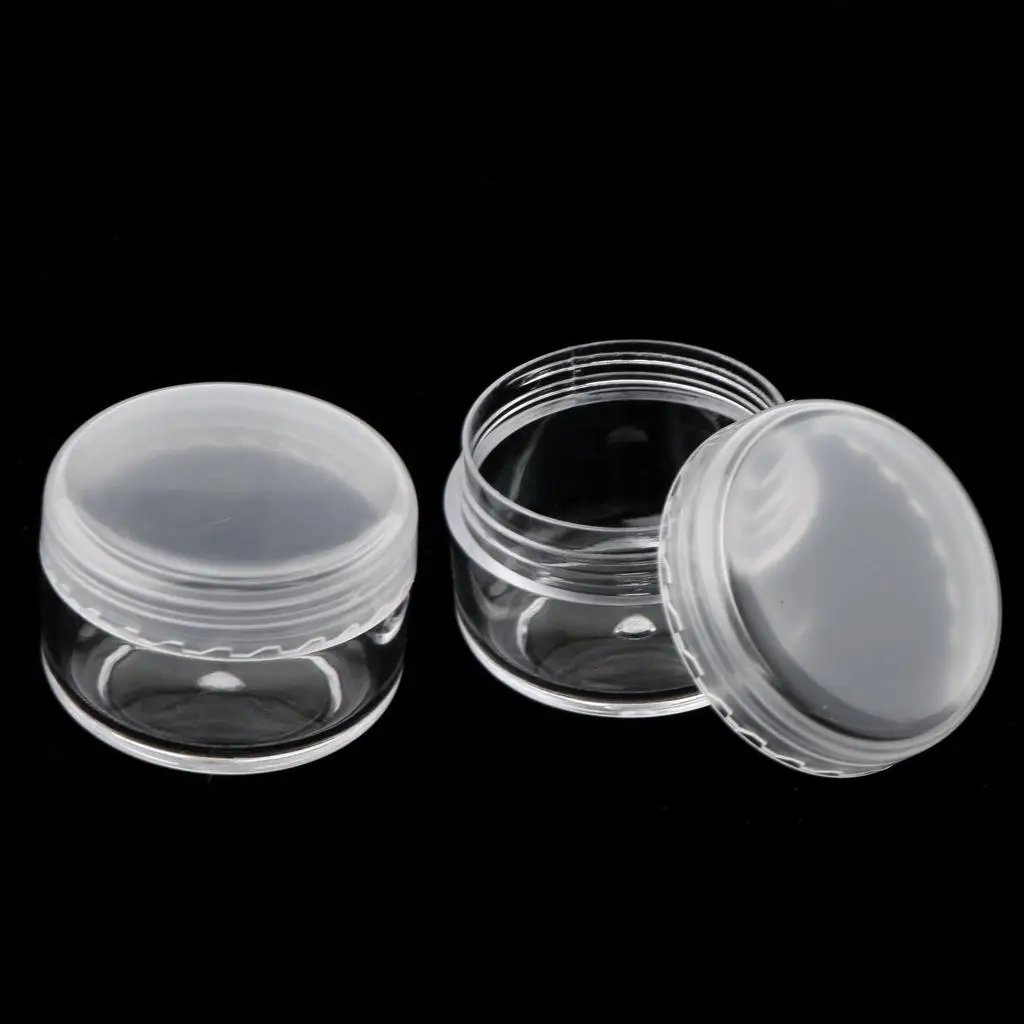 2X Small Plastic Cosmetic Cream Jars Pots Empty Cosmetic Containers with