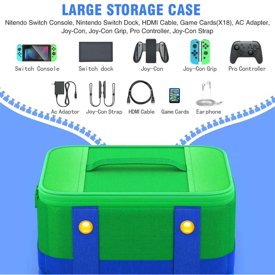 Suitable for  Switch OLED /Lite Travel storage bag, Host accessory protection box, portable switch case, detachable compartment 5