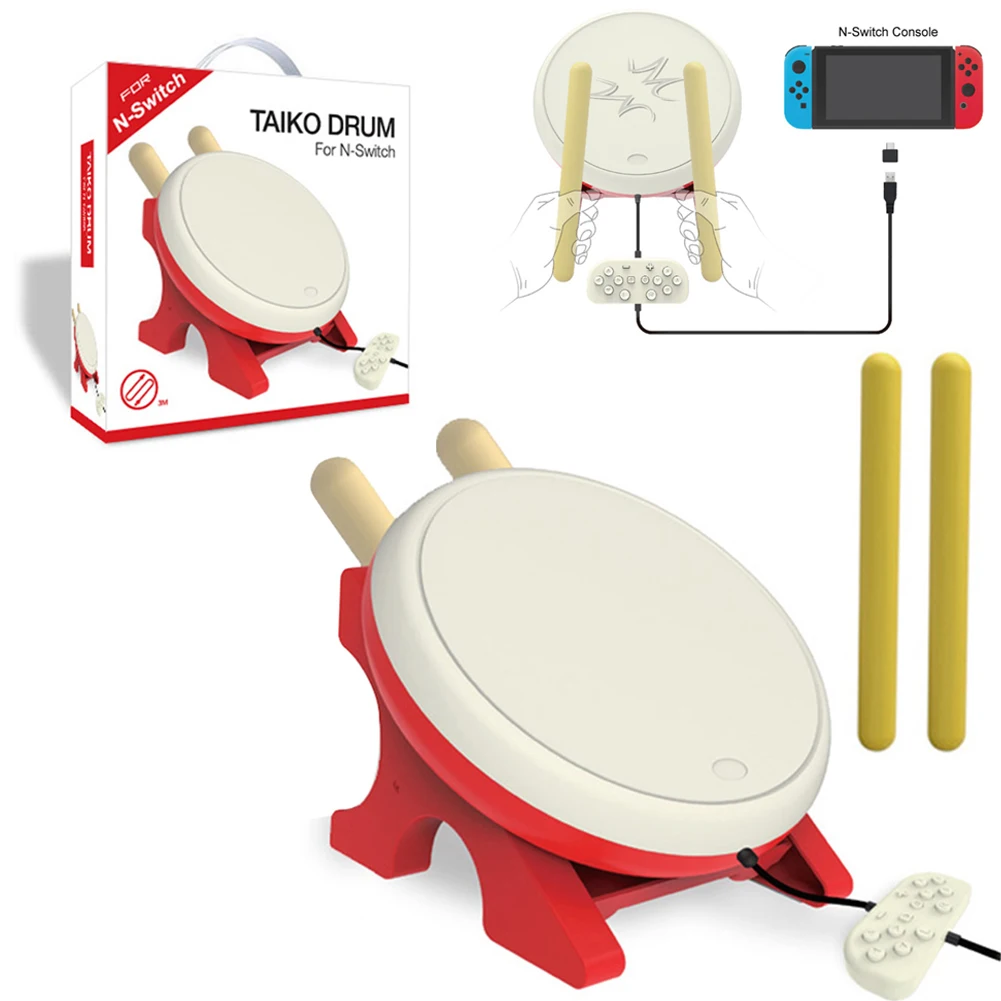 TaikoDrumforNintendoSwitchDrumControllerDrumSticksforTaikoGameAccessoriesfor