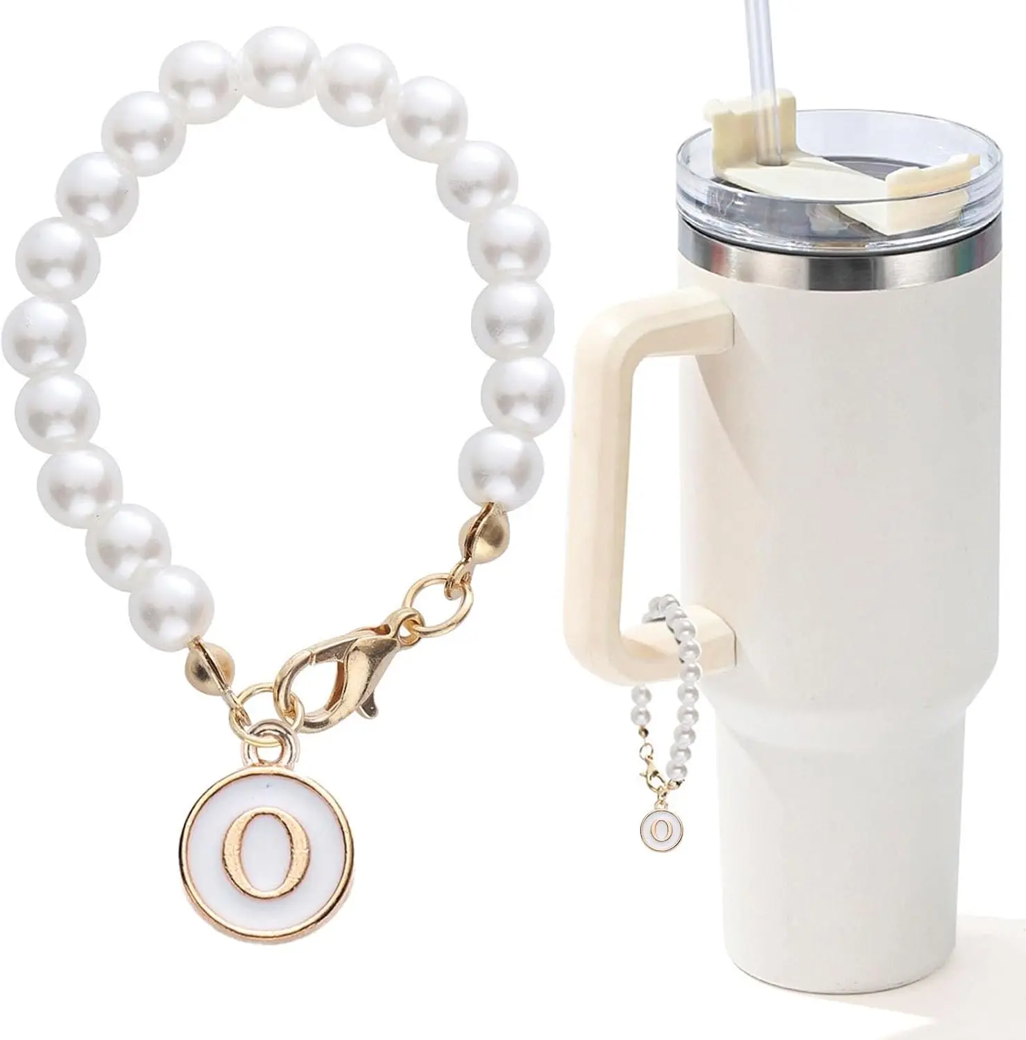 Buchstaben-Charm Für Stanley Cup - Personalisierbar, Mit Karabiner, Kompatibel Mit 1,2 L & 850 Ml