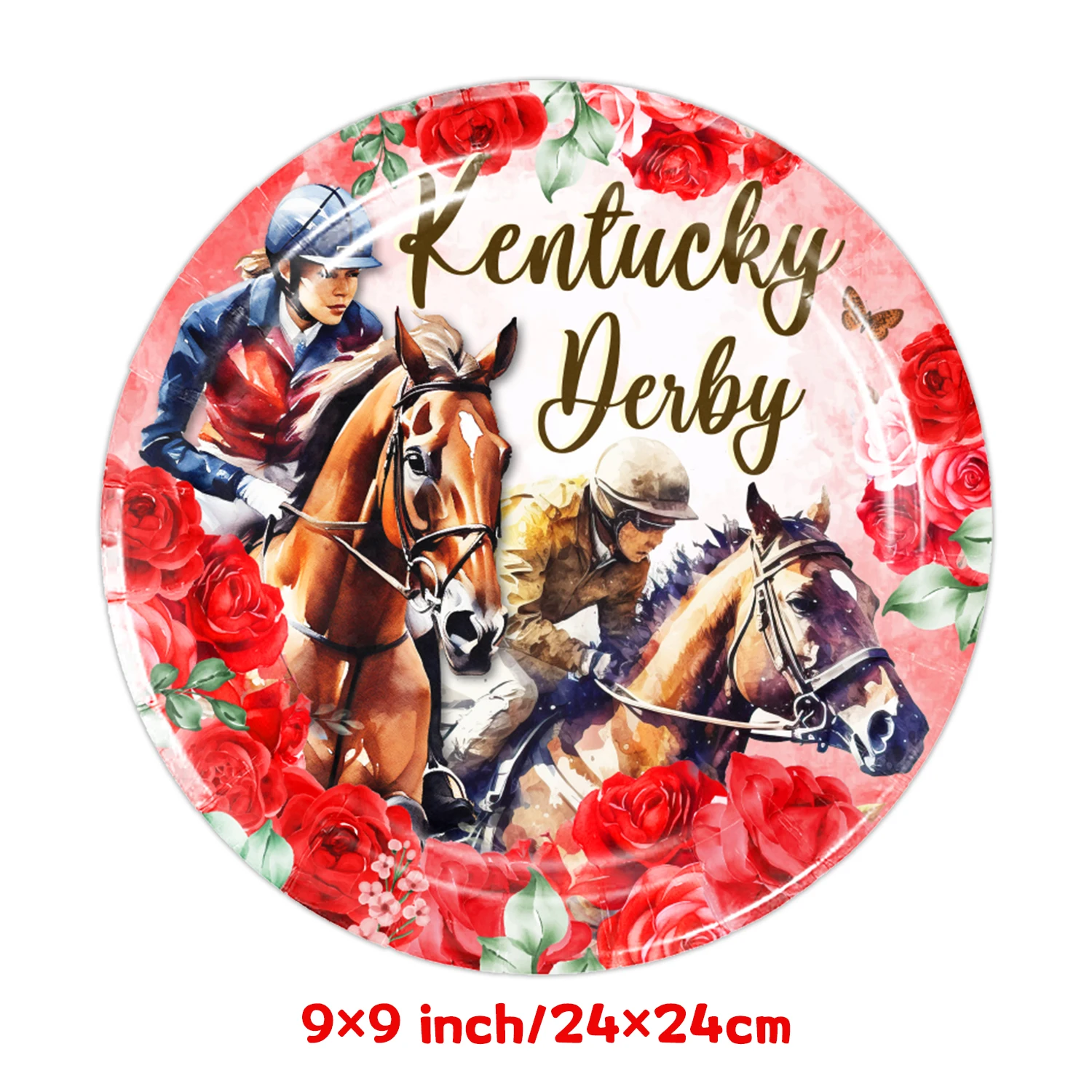 Description Picture 3 of itemHorse Race Theme Birthday Decorations Party Disposable Tableware Paper Napkins Cups Plates Tablecloths Straw