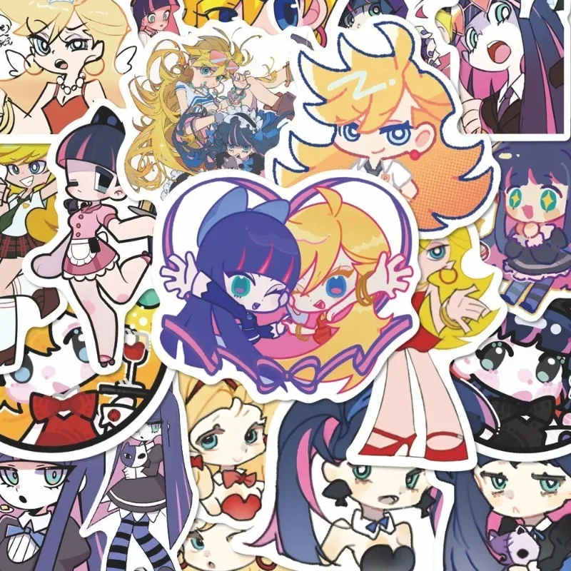 Panty & Stocking Anime Transfer Sticker Photo Childrens Stationery Wallpaper Perimeter DIY Computer Phone Case Handbook Sticker