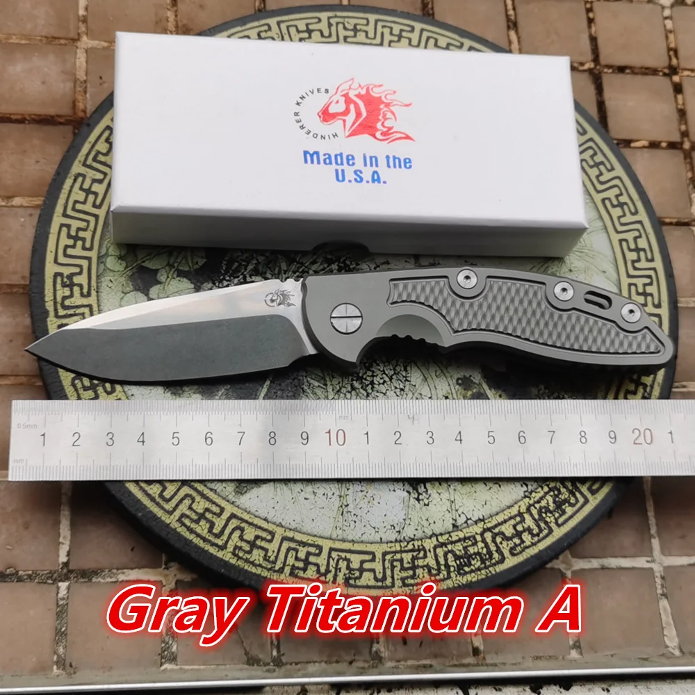 

JUFULE Hinderer XM18 -A Color Box Titanium Handle Mark 20CV Logo Washer Tactical Pocket Camping Hunting EDC Tool Folding Knife