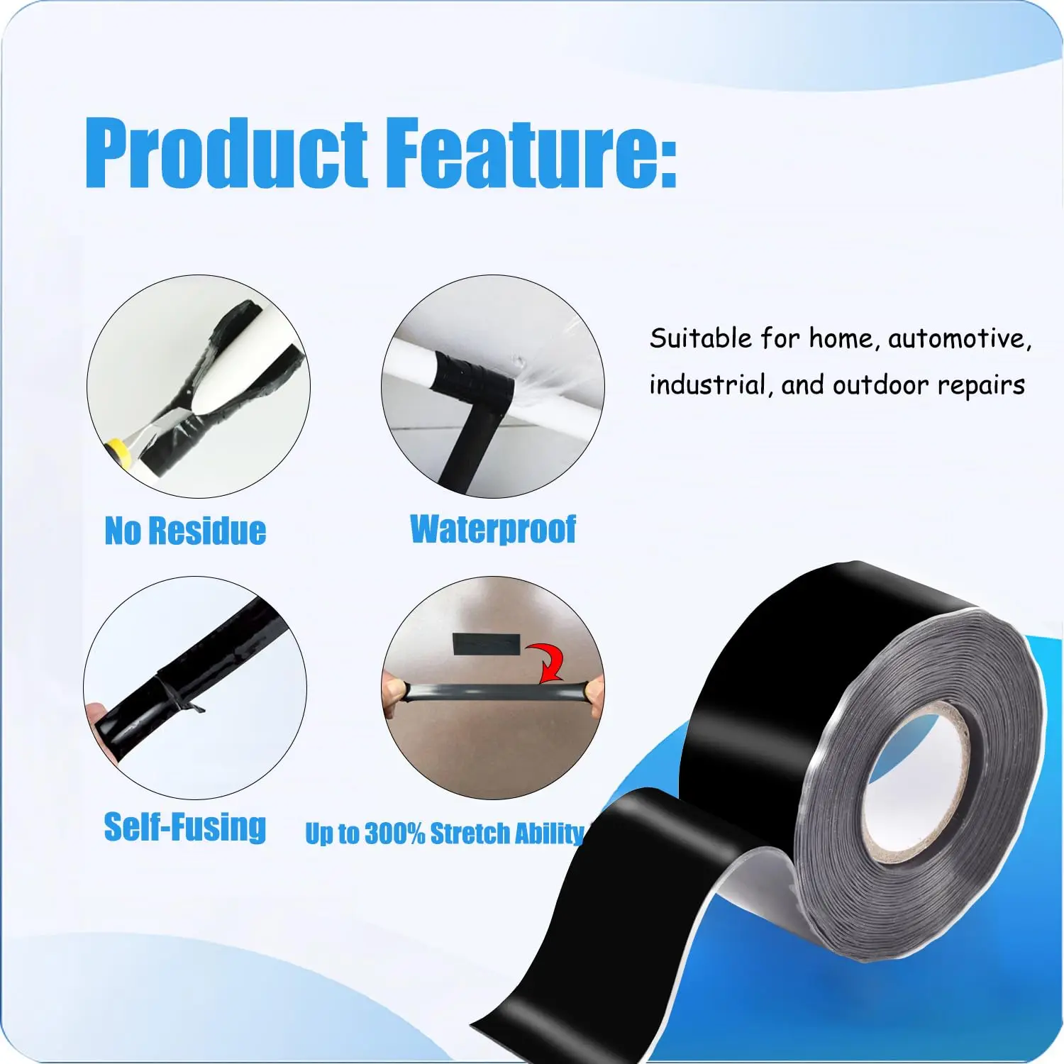 Waterproof Insulating Pipe Tape for Superior Leak-Stopping and Sealing