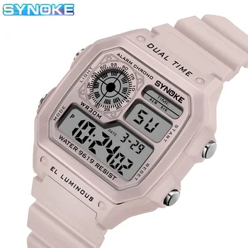 SYNOKE Digital Watches Women Sports Luminous Multifunction Waterproof Chrono Wristwatch Outdoor Girls Fashion Student Watch New