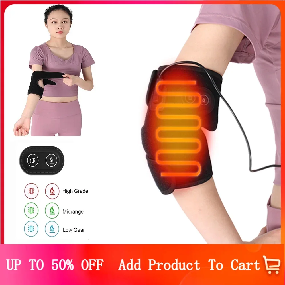 

Heating Elbow Pad Massager warm Wrap USB Arm Sleeve Brace Support Hot Therapy Arthritis Joint Injury Pain Relief Rehabilitation