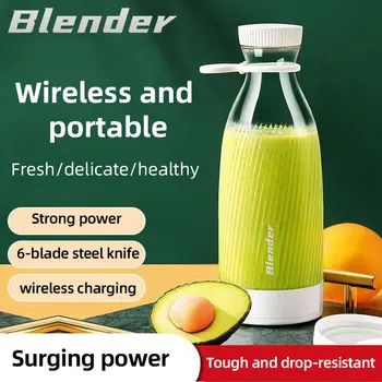 Portable Blender 500ml Mini Juicer USB Rechargeable Personal Smoothie Maker Multifunctional Travel Juice Cup Home Office 1