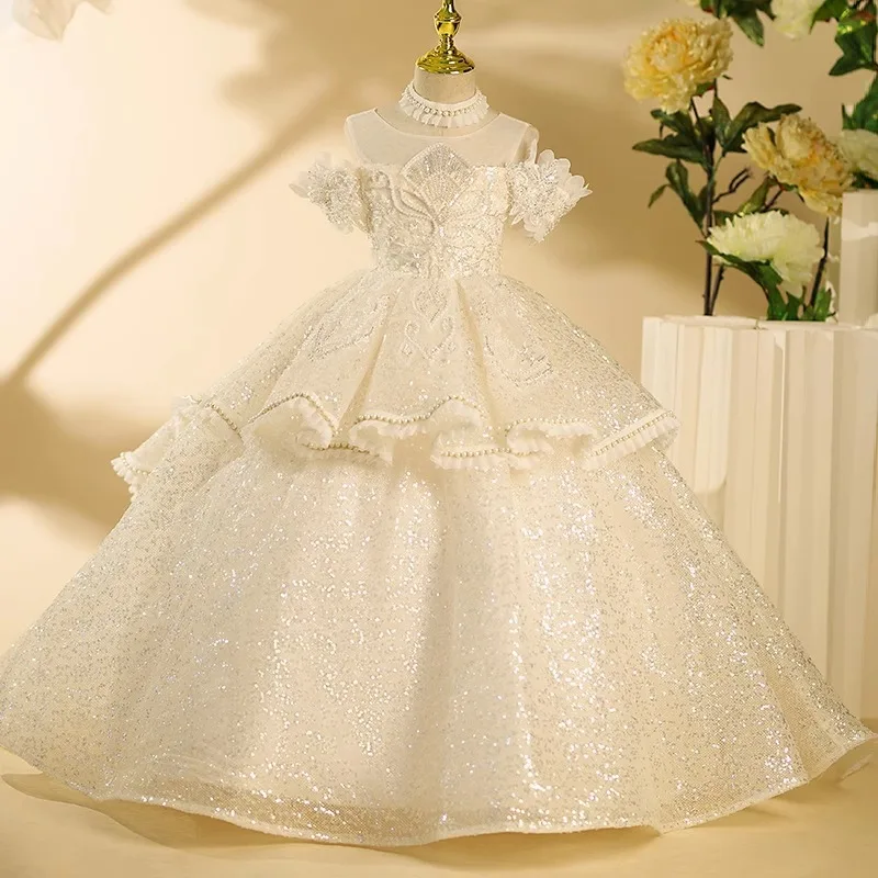 

2024 роскошное вечернее платье Teenmiro для девочек, детское платье принцессы с блестками и бисером, Макси-платья для девочек-подростков, праздничное бальное платье