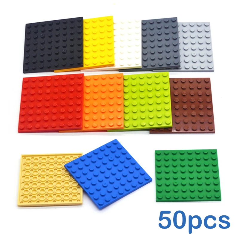 50pcs DIY Building Blocks 8x8 Dot 12Color Educational Creative Toys for Children Size Compatible With 41539 Thin Figures Bricks