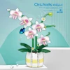 Building Blocks Orchid Flowers Bouquet Flower Blocks Bonsai Plant Model Bricks Romantic DIY Home Decoration Toy for Kids Gift 4