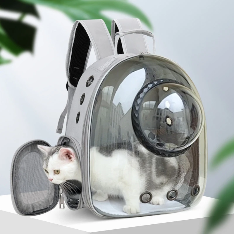 Borsa per il trasporto di cani e gatti Pet uscire capsula spaziale zaino gabbia doppia spalla trasparente traspirante impermeabile portatile