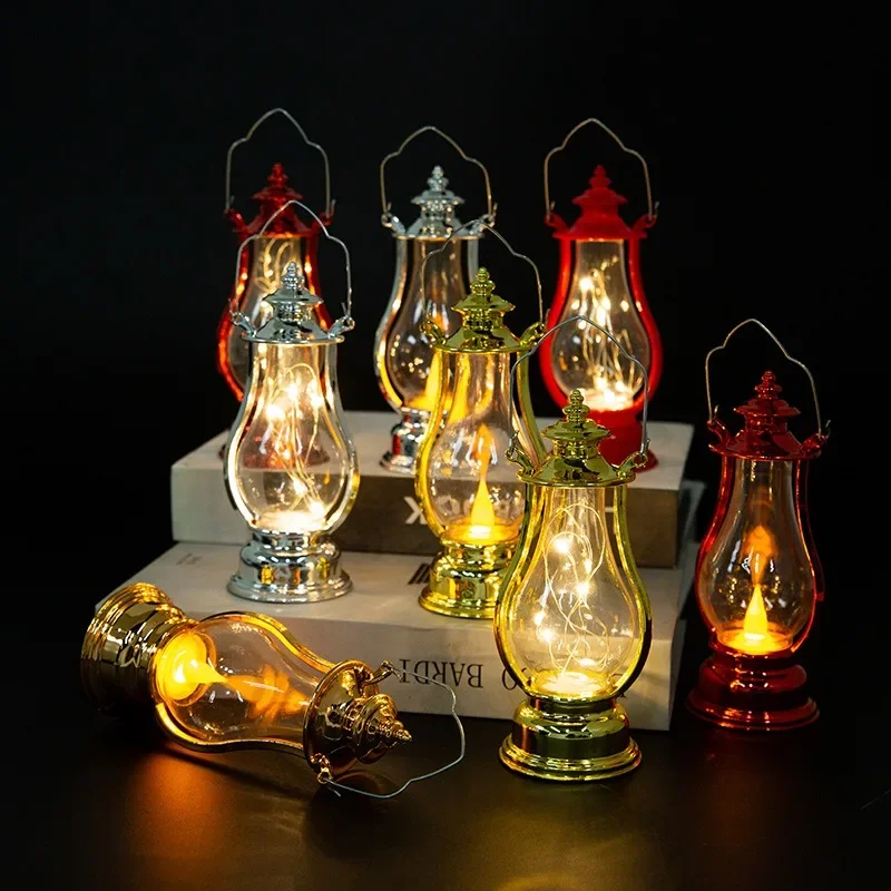 Oil Lamp Led Retro Small Multicolor Interior Decorative Desk Portable Wind Candle Kerosene Lights