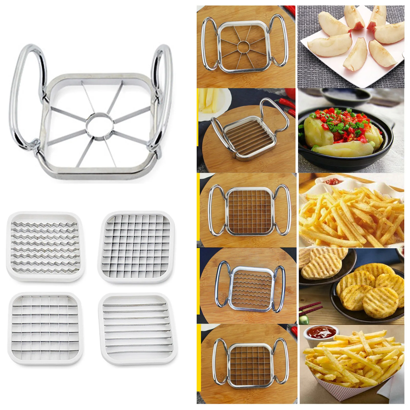 5pcs Kitchen Accessories Stainless Steel Apples Cutter Slicer Vegetable
