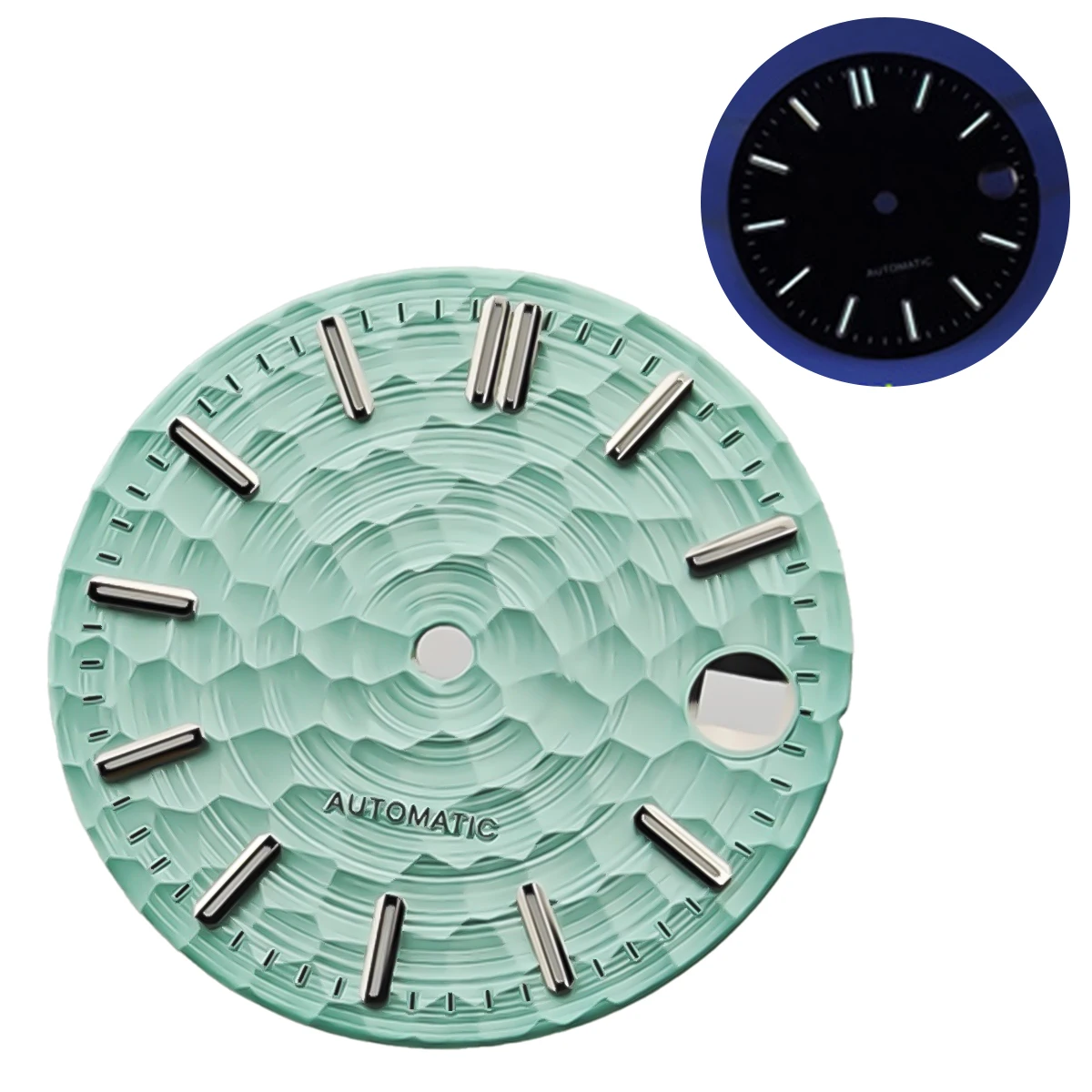 Enhanced Watch Dial with Green Luminous Accents - 28.5mm, Multicolor Options