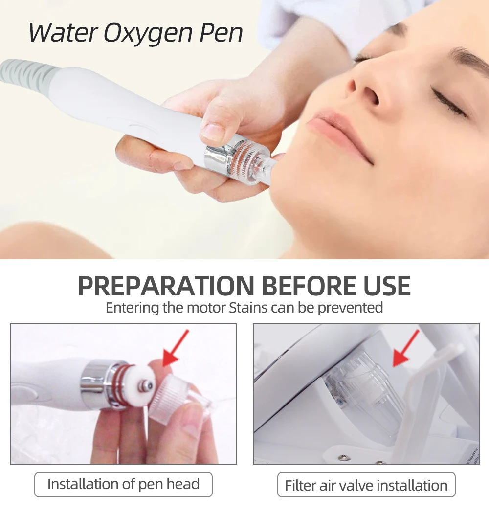 AOKO Upgrade 6 in 1 Hydrogen Oxygen Small Bubble Beauty Instrument Face Lifting Dermabrasion Device Skin Scrubber Facial Spa