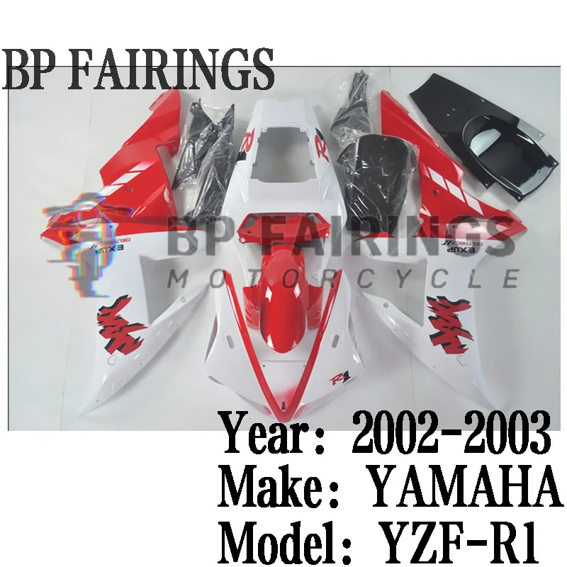 

for Yamaha YZF R1 2002 2003 Motorcycle Bodywork Injection ABS Plastic Full Fairings Kit Mold Replacement Accessories Red White