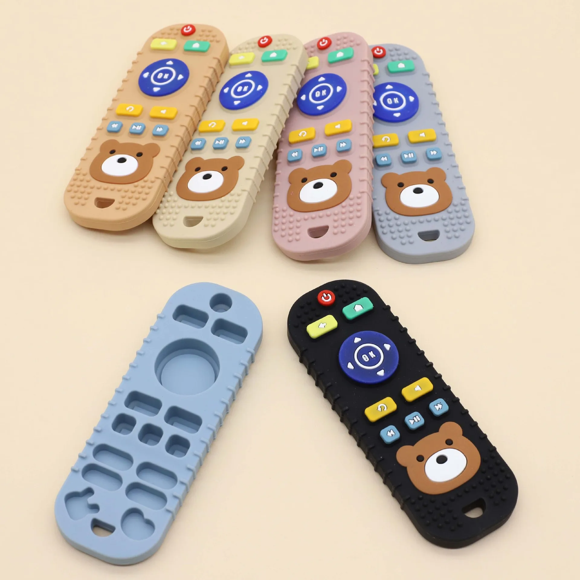 Children's silicone teething remote control baby mouthing period soothing teething teething remote control toys silicone teeth 2