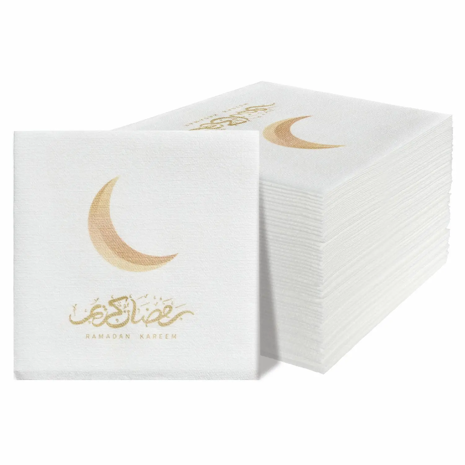 Ramadan Eid Napkins Disposable Cocktail Beverage Guest Dinner Napkins 50/100Pcs 9.8x9.8inch for Themed Party/Table Decoration