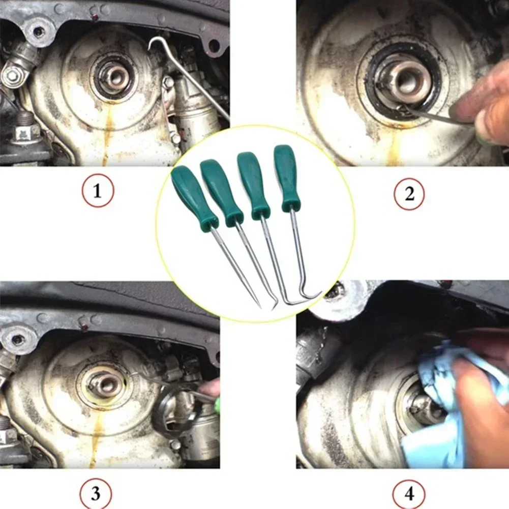 4PCS New 165mm Car Auto Vehicle Oil Seal Screwdrivers Set O-Ring Seal Gasket Puller Remover Pick Hooks Repair Tools for Car