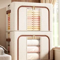 Visible Window Clothes Storage Bins Clothes Organizer with Durable Handle Wardrobe Sorting Storage Bucket Foldable 1