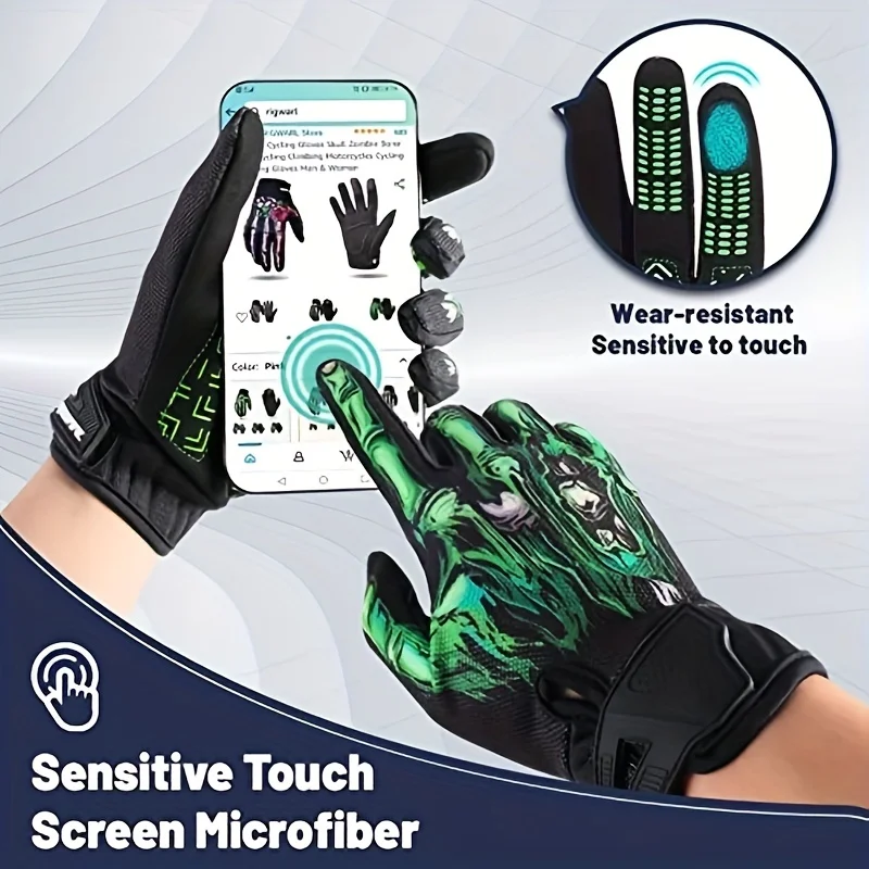 Cycling Gloves Motorcycle Gloves Sport Gloves Bicycle Riding Gloves Ghost Claws Full Finger Touch screen Spring Autumn Bicycle Gloves Anti-slip For Fishing Motorcycle