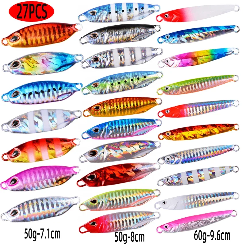 メタルジグ　27個セット 27 個ミックスメタルジグ釣りルアーセット 50g40g 30g 20g