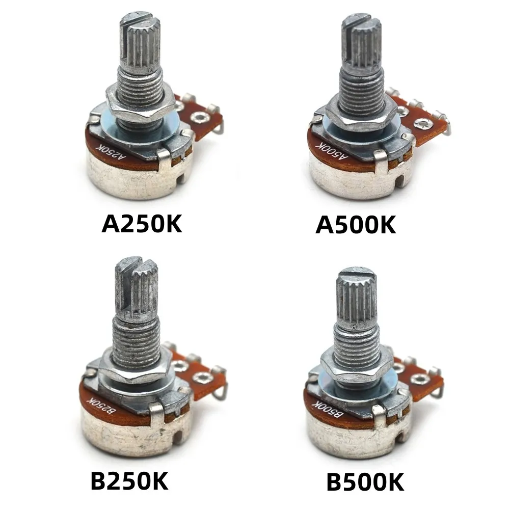 핫 세일 기타 전위차계 18mm 포트 샤프트 길이 A250 B250 A500 B500K 볼륨 또는 톤 교체 실용 부품