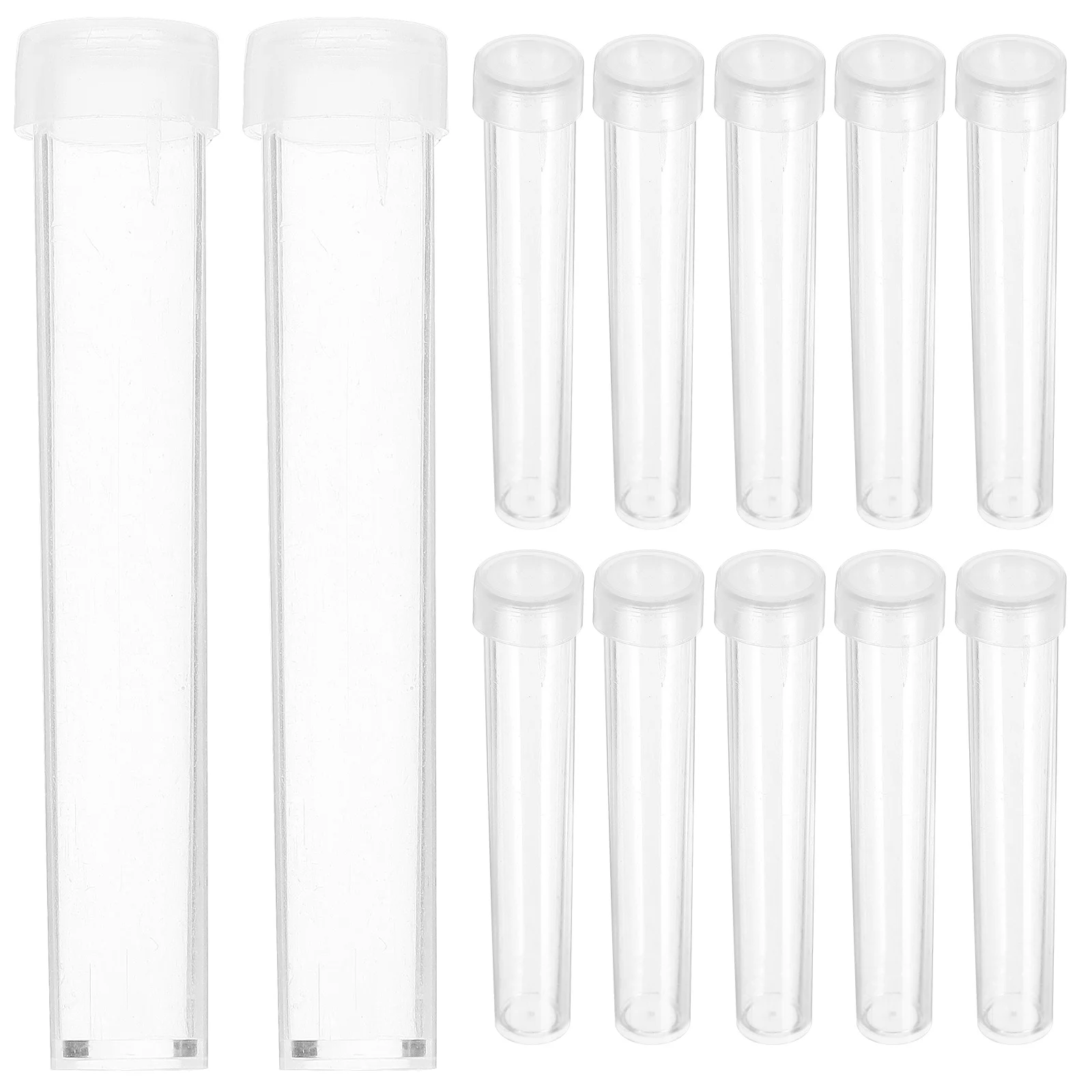 

25 Pcs Clear Clear Test Tube With Lids Storage Laboratory Plastic Transparent for Tubes with Caps Clear