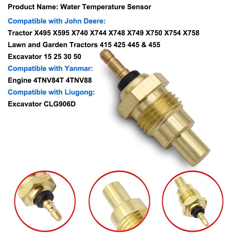 Water Temperature Sensor 124250-49351 12425049351 For Yanmar 4TNV84T 4TNV88 Engine T110736 For John Deere 425 445 455 X495