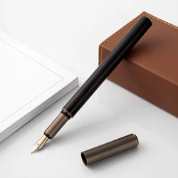 Elegant Retro Wood and Bronze Fountain Pen for Writing and Calligraphy - Perfect for Office, Business, and Gift Giving (Purple Sandalwood)