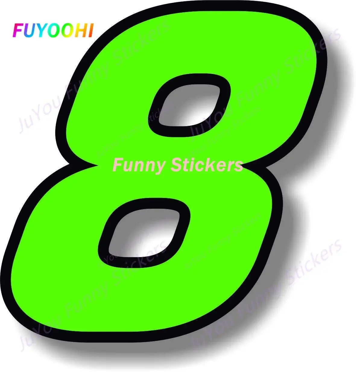 

FUYOOHI Play Stickers Personalized Decals Green Racing Numbers with Black Border Race Number Vinyl Car Sticker