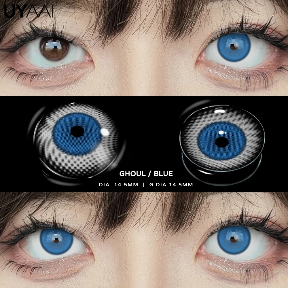UYAAI Fantasy Costume Lenses - Crazy White & Vampiric Red Eye Effects