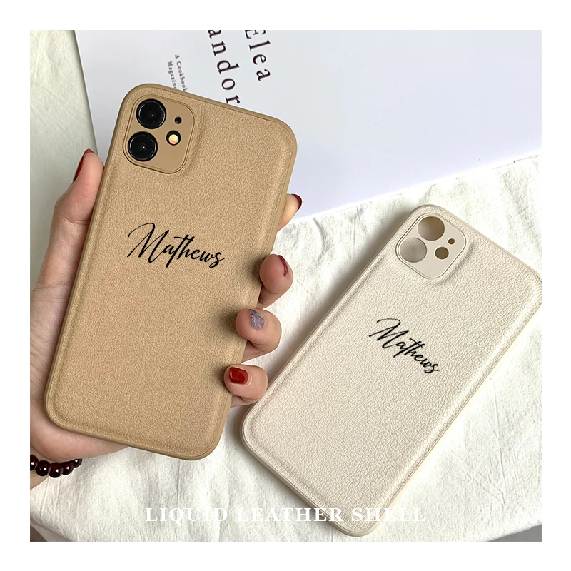 Leder Handy hülle für iPhone 11 12 13 14 15 16 Pro Max 14 plus Luxus personal isierte kunden spezifische Name DIY Abdeckung 13 14 15 Pro max – Detail 3