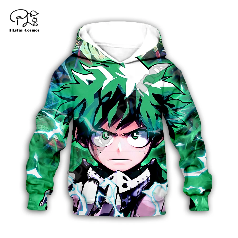 My Hero Academia Japan Anime Cartoon Funny Casual Kids Hoodies Sweatshirts 3DPrint Long Sleeve Baby Girls Clothing Tracksuit X3 plus size matching family outfits