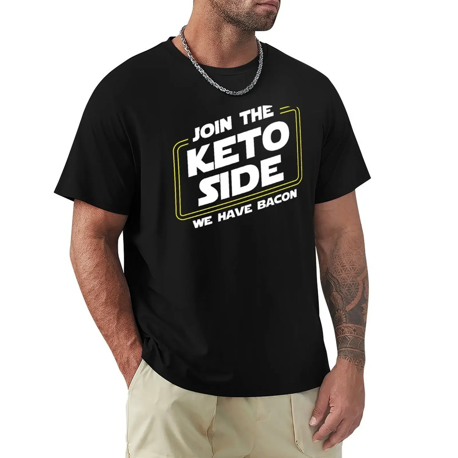 Unisciti Al Lato Keto Abbiamo Pancetta Keto Diet T-Shirt Coreano Fashion Blanks Magliette Vintage Da Uomo