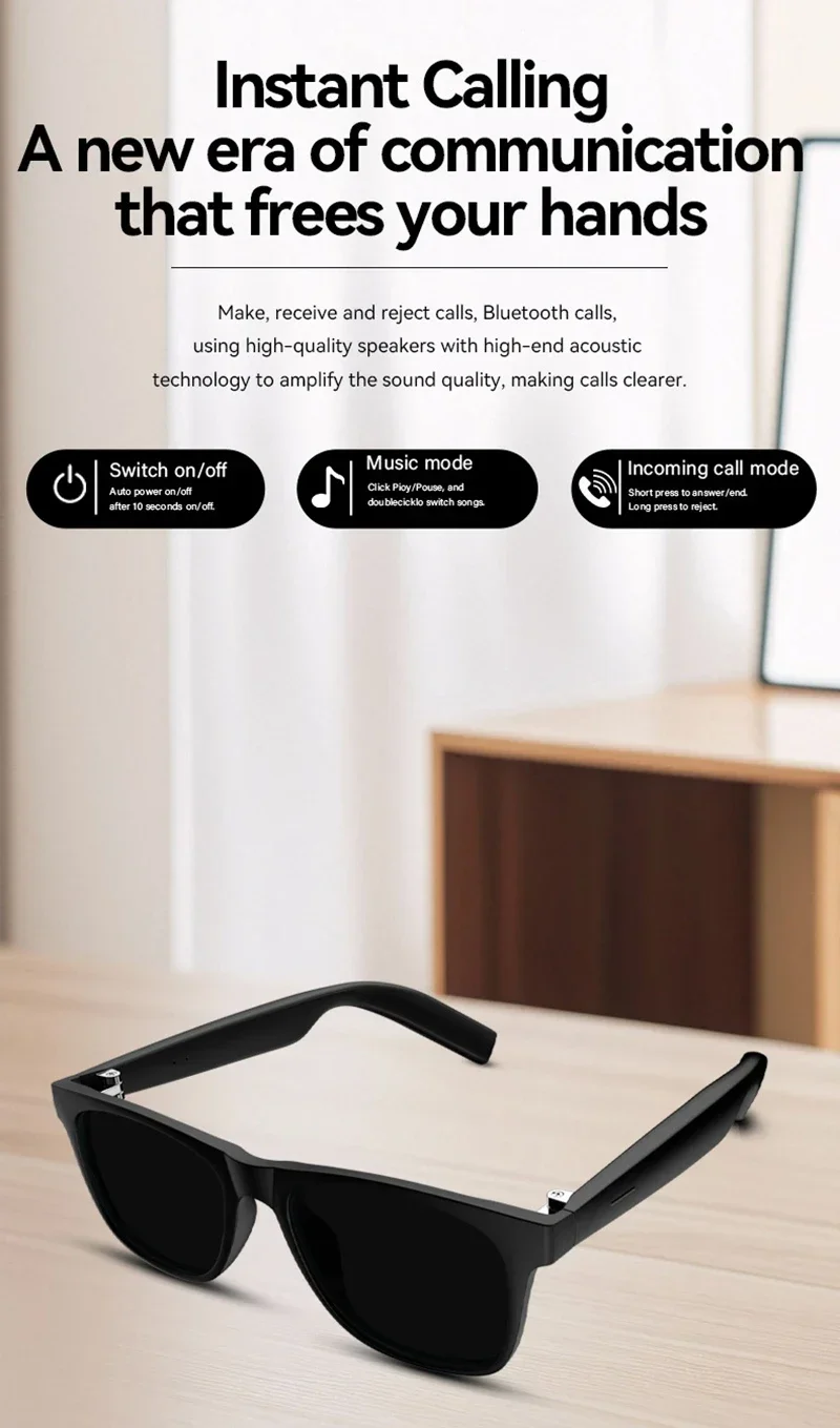 Lenovo 8K AI Smart Glasses Remote Control Touch Photo Camera Recording Translator Voice Assistant Wireless Bluetooth Eyewear