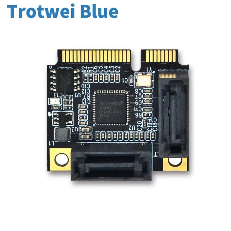 Pcie Expansion Card Add On Cards Mini PCI-E PCI Express to 2 Ports SATA 3.0 Converter SSD HDD SATA3 Controller Expansion Card SATA Multiplier