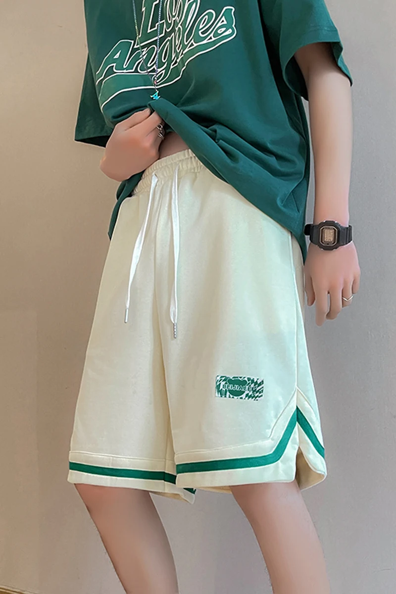 Summer Streetwear Basketball Shorts Mens Elastic Loose Shorts Oversized Hip Hop Male Calf Length Sports Walking Run Ins Shorts