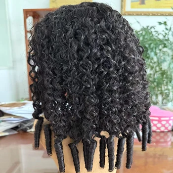 Burmese Curly Full Lace Black 100% Remy Human Hair 360 Frontal 13x6 Lace Wigs PrePlucked Bouncy Curly Wave 5x5 Lace Closure Wig